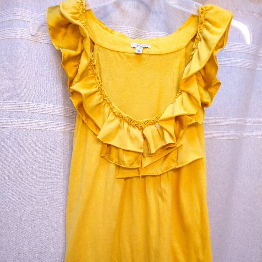 Anthropologie Bordeaux Ruffle Neck Sleeveless Top Size M